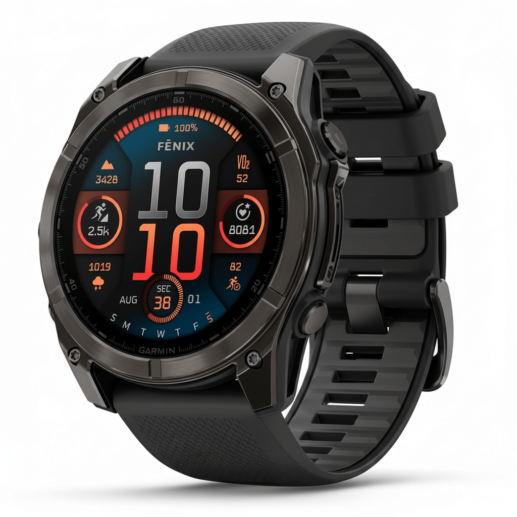 Garmin Fenix 8 Solar Outdoor SmartwatchFitness TechnologyGarminWellness Path HoldingGarmin Fenix 8 Solar – Dark Titanium GPS Smartwatch with Solar Charging | Premium Outdoor Wearable