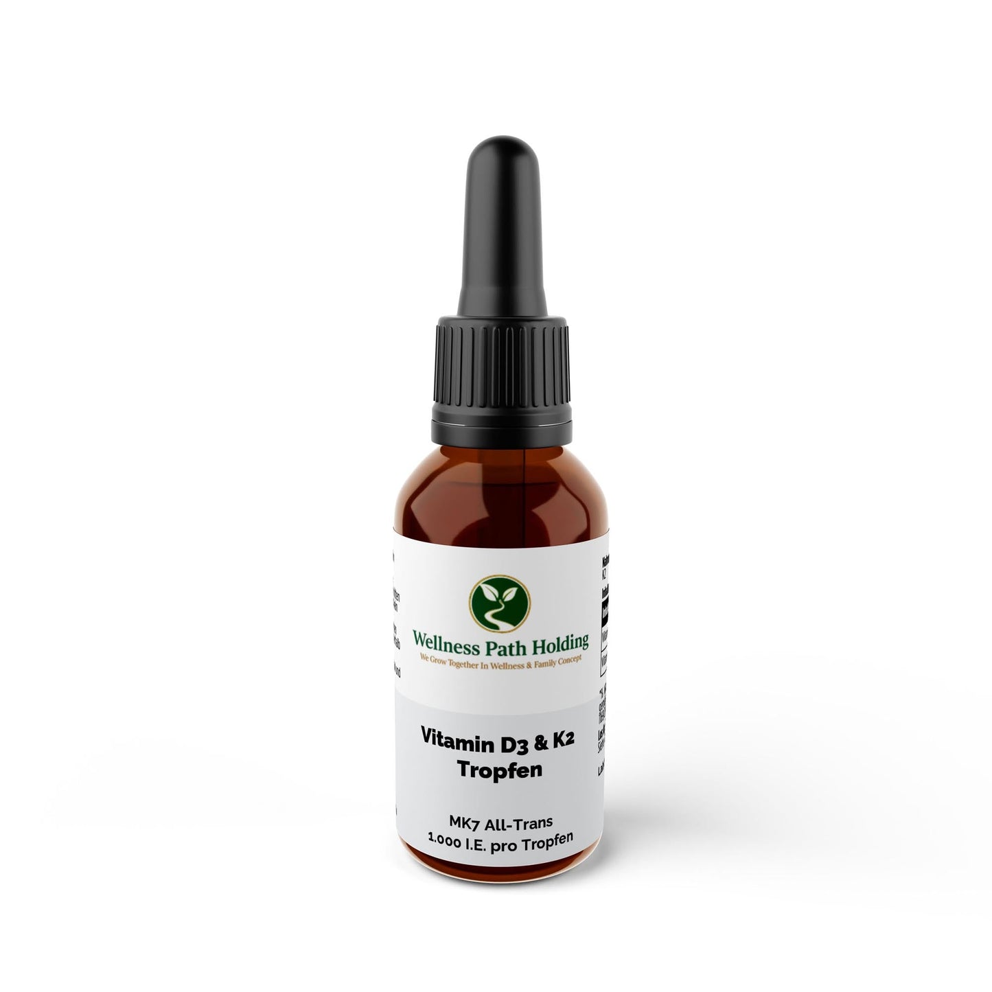 Vitamin D3 + K2 - 1,700 Drops (1,000 I.U.) - 50mlProduktWellness Path HoldingWellness Path HoldingC2B-VDK-01Brown bottle with dropper labeled 'sanusentia' on a white background